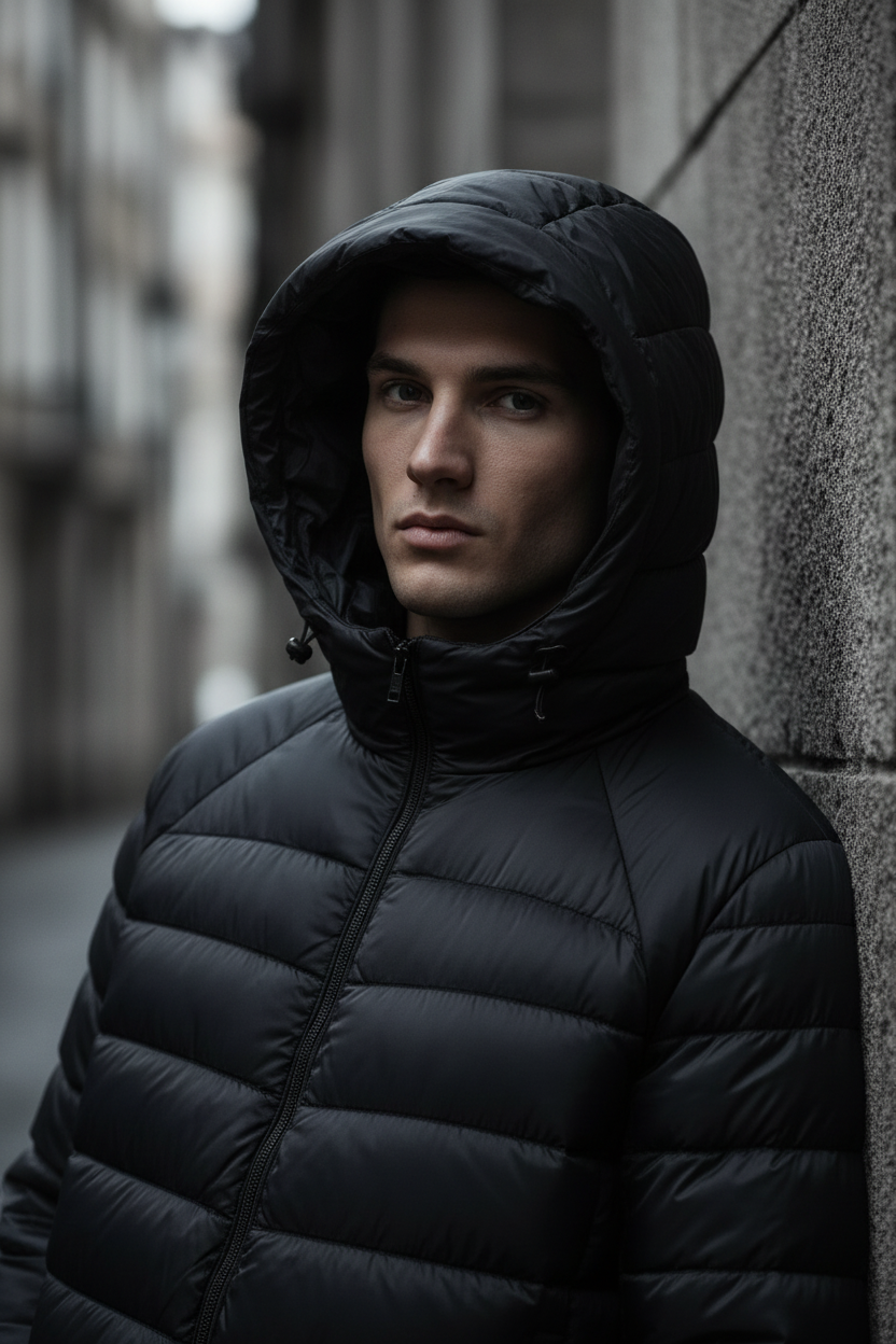 Close beco inverno puffer