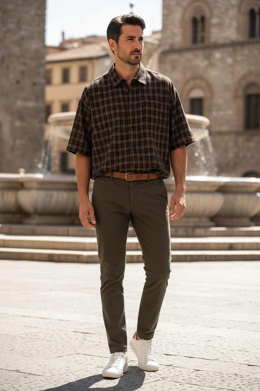 Piazza italiana tucked marrom