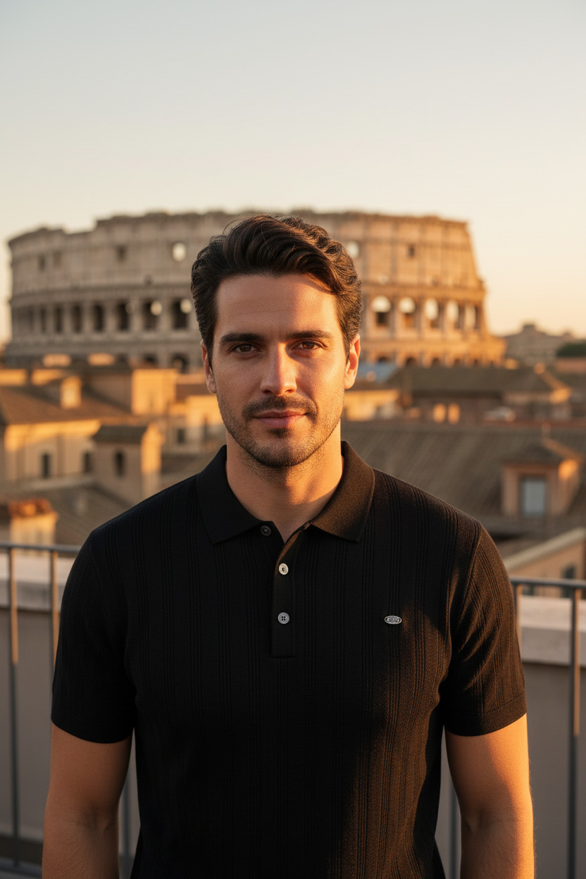 Rooftop Roma sunset close preto